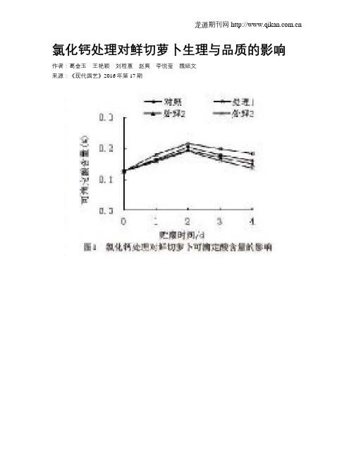 氯化钙处理对鲜切萝卜生理与品质的影响