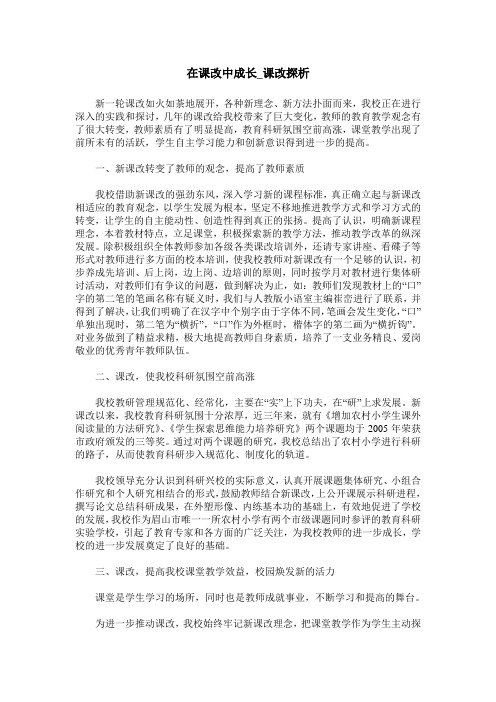 在课改中成长_课改探析