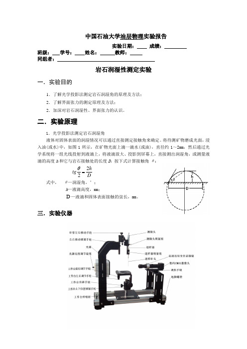 石油大学润湿性