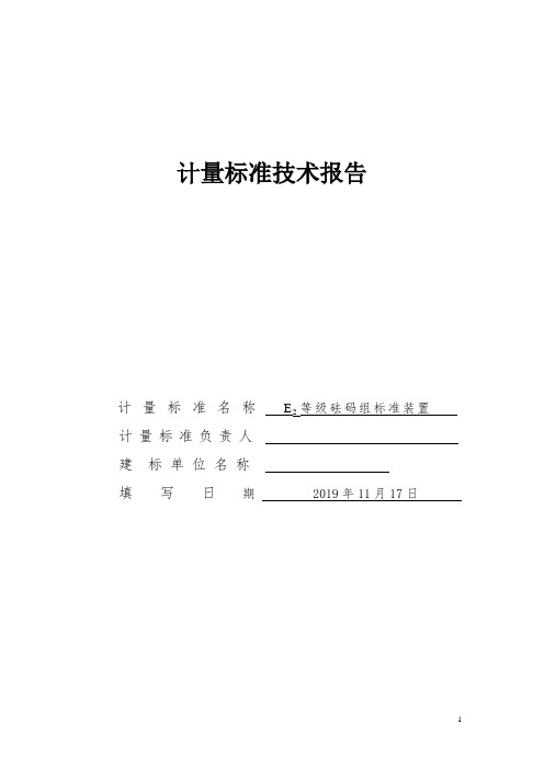 E2等级砝码组标准装置计量标准技术报告