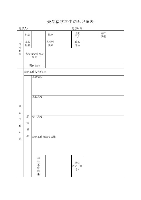 14.失学辍学学生劝返记录表(后附图片等印证资料)