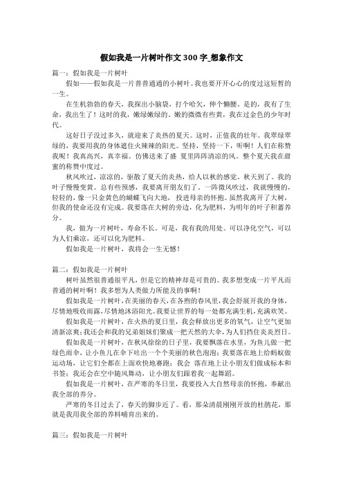 假如我是一片树叶作文300字_想象作文