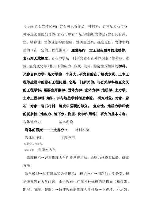 岩石力学重点总结复习过程