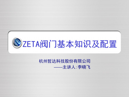 ZETA阀门基础知识及配置解析