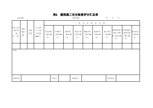 JGJ59-2011建筑施工安全检查标准评分表(全套)(1)