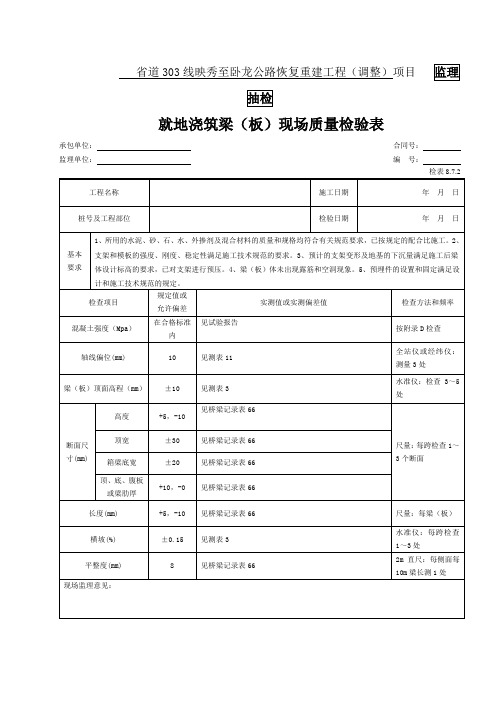 37-就地浇筑梁板检表(检表8.7.2)