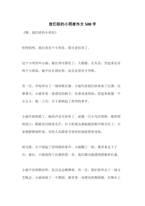 我们班的小明星作文500字