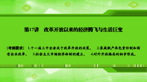 高考历史岳麓版一轮：第17讲_改革开放以来的经济腾飞与生活巨变