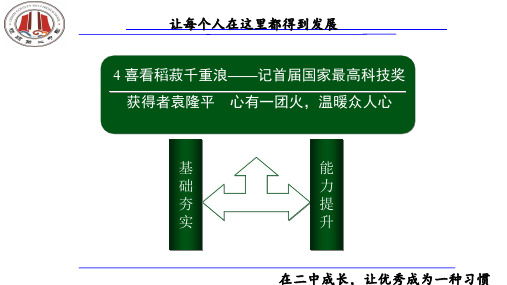 4 喜看稻菽千重浪——记首届国家最高科技奖获得者袁隆平 心有一团火温暖众人心 “探界者”钟扬