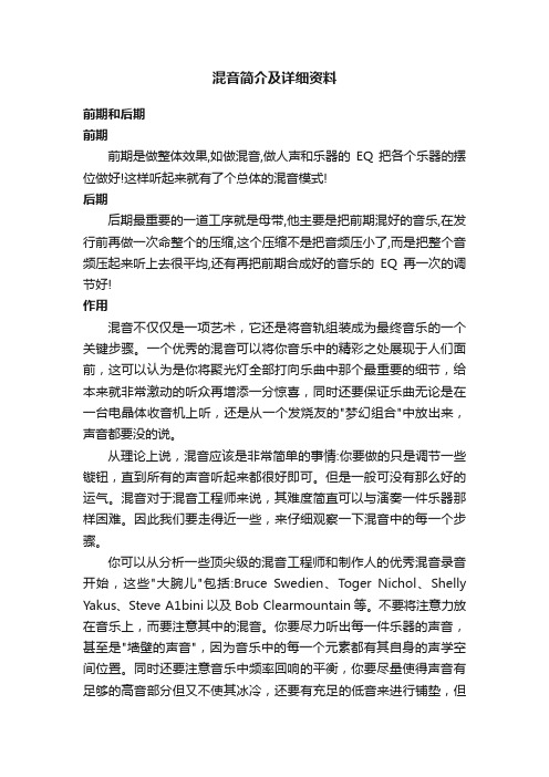 混音简介及详细资料