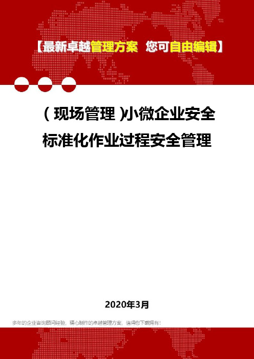 (现场管理)小微企业安全标准化作业过程安全管理