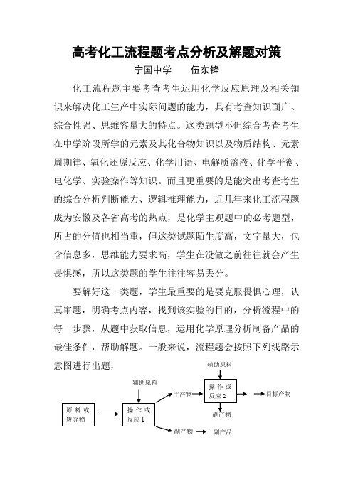 高考化工流程题考点分析及解题对策