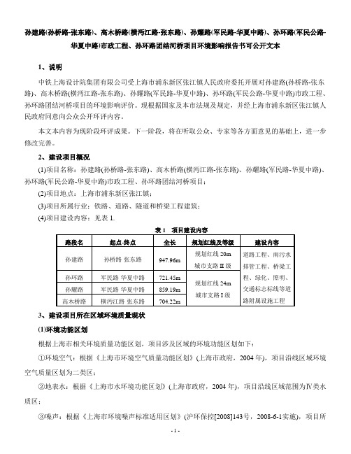 孙建路(孙桥路-张东路)、高木桥路(横沔江路-张东路)、孙耀路(...