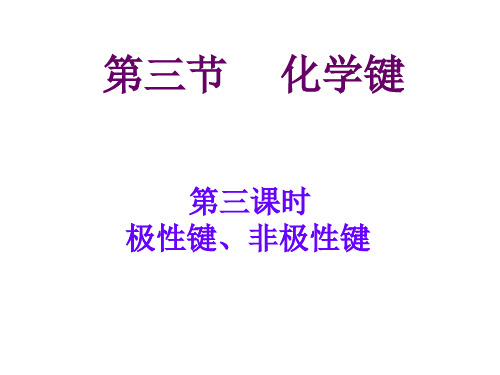 第三课时 共价键-极性键、非极性键