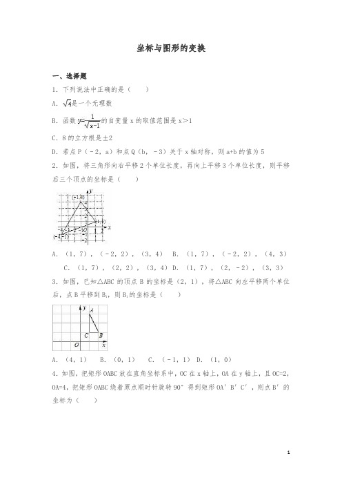 中考数学练习《坐标与图形的变换》(含答案解析)