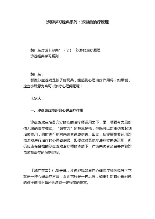 沙游学习经典系列：沙游的治疗原理