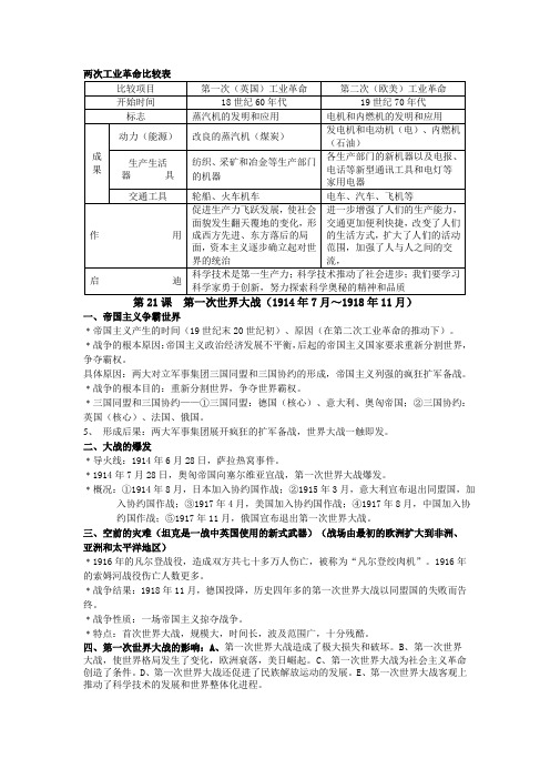 两次工业革命比较表