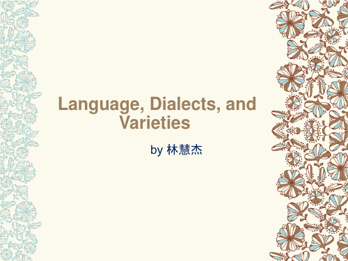 language, variety and dialects