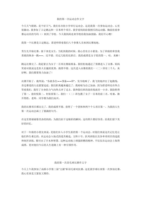 我的第一次羽毛球比赛作文450字优选作文