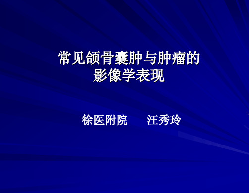 常见颌骨囊肿与肿瘤的影像学表现 ——【影像  专家课件】