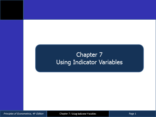 计量经济学基础--Using Indicator Variables  ppt课件