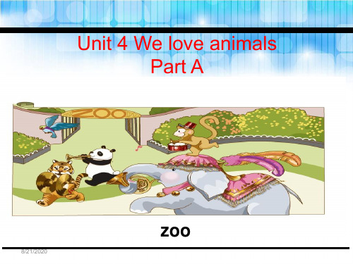 人教PEP版英语三年级上册Unit 4 We love animals 单元课件