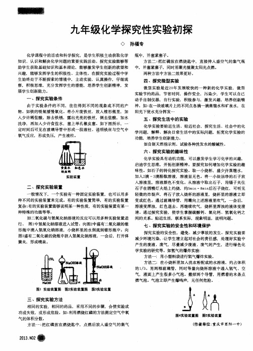 九年级化学探究性实验初探