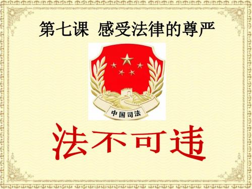七年级政治下册第七课第二框《法不可违》