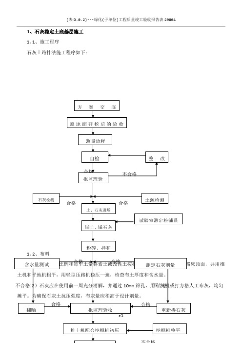 石灰稳定土底基层施工工艺流程图