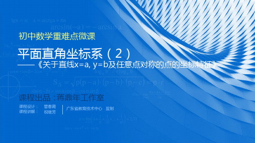 课件 平面直角坐标系(2)——《关于直线x=a,y=b和任意点对称的点的坐标特征》