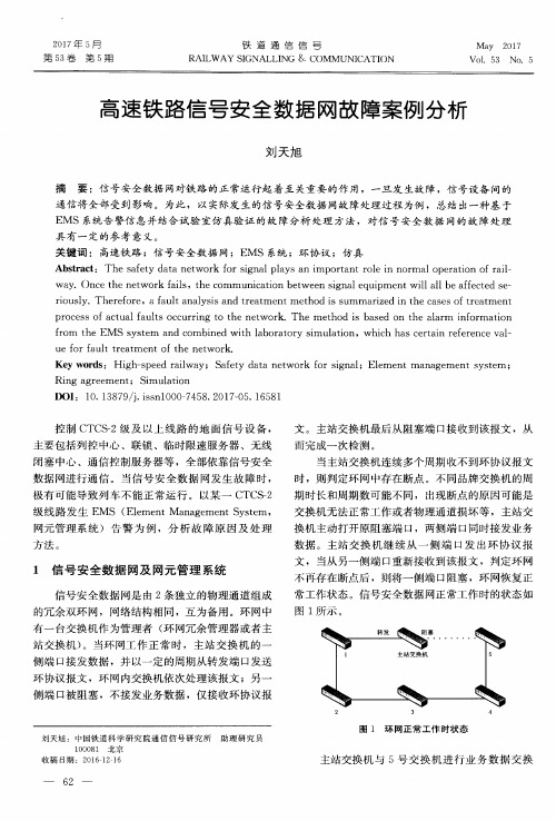 高速铁路信号安全数据网故障案例分析