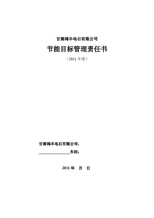 节能、安全生产目标责任书