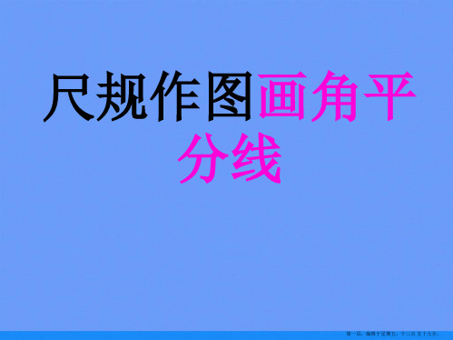 初中数学尺规作图画角平分线 新课标 华东师大版ppt资料