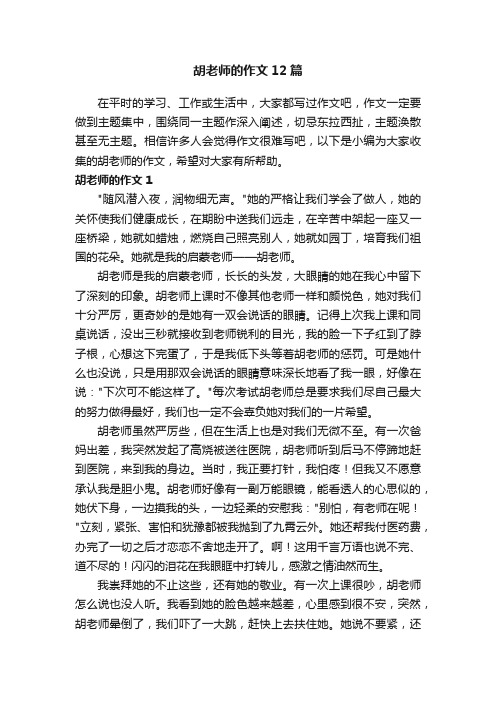 胡老师的作文12篇