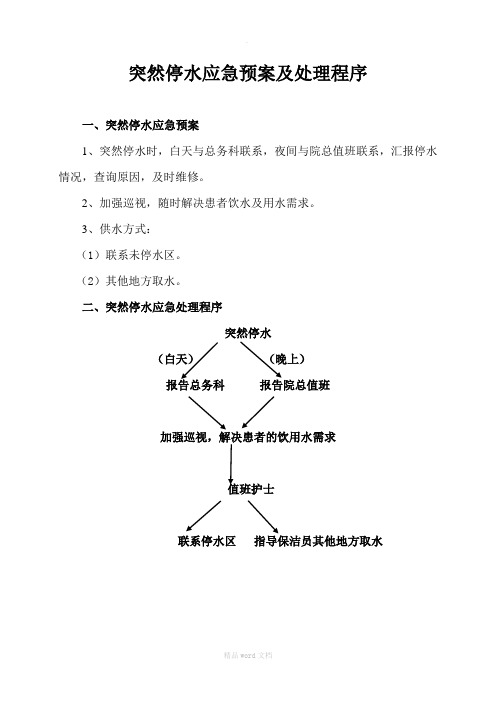 各种应急预案及处理流程模板