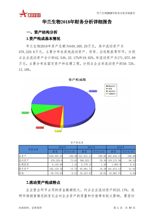 华兰生物2018年财务分析详细报告-智泽华