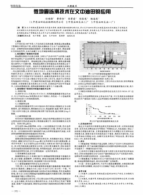 微地震监测技术在文中油田的应用