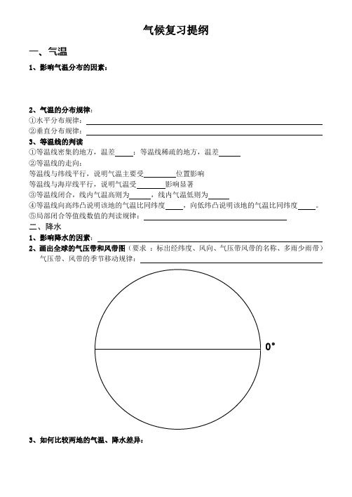 世界的气候提纲