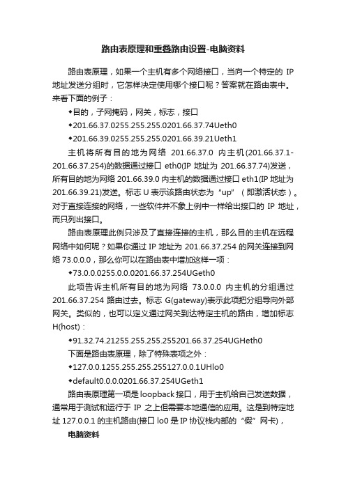 路由表原理和重叠路由设置-电脑资料