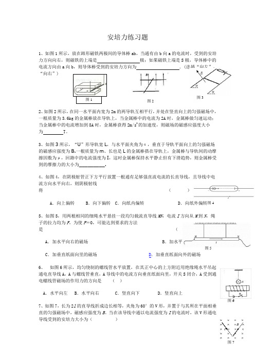 安培力练习题及答案