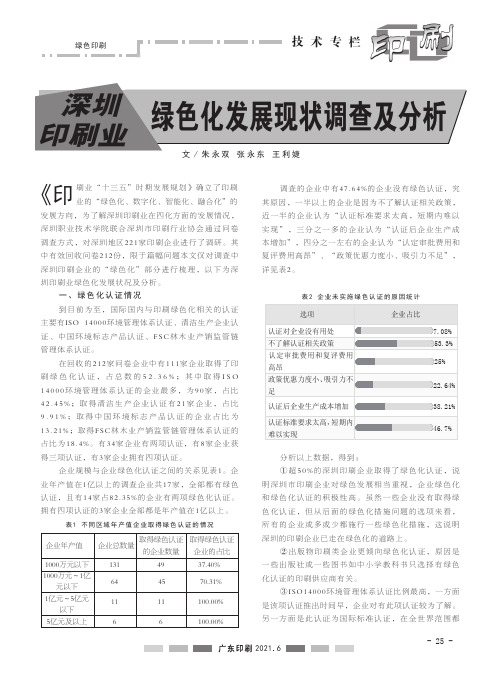 深圳印刷业绿色化发展现状调查及分析