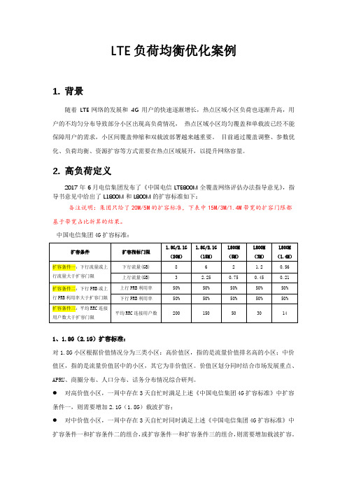 精品案例-LTE负荷均衡优化案例