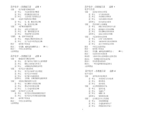 高中化学教材目录--苏教版