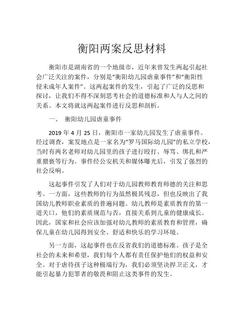 衡阳两案反思材料