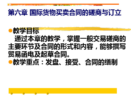 国际贸易课件~国际货物买卖合同的磋商与订立