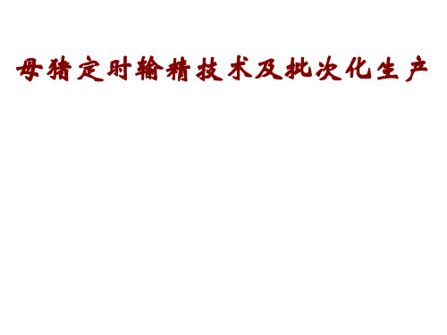 母猪定时输精与批次化生产技术