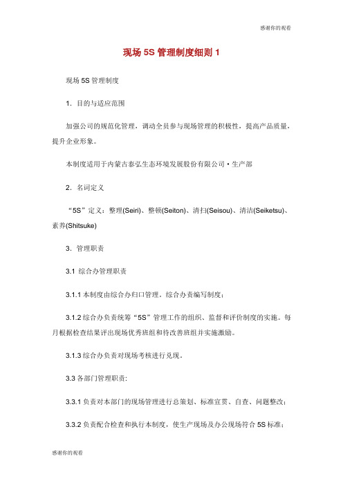 现场5S管理制度细则.doc