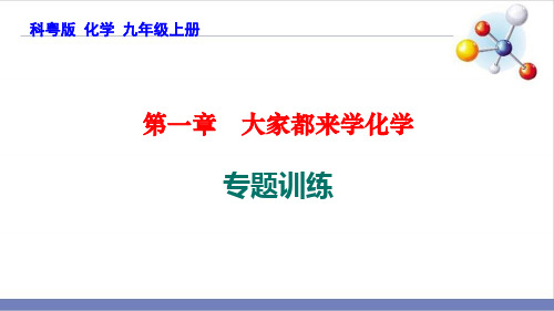 第一章大家都来学化学专题训练PPT九年级化学科粤版上册精品课件