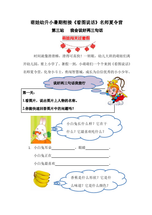 幼升小暑期衔接《看图说话3》我会说好两三句话