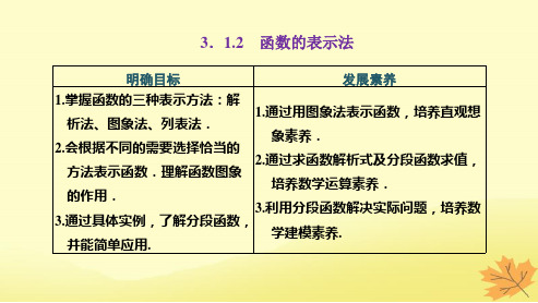 高中数学第三章函数的概念与性质3-1函数的概念及其表示3-1-2函数的表示法第一课时函数的表示法课件